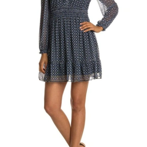 NWT - Large -Max Studio Long Sleeve Chiffon Dress - Picture 5 of 5